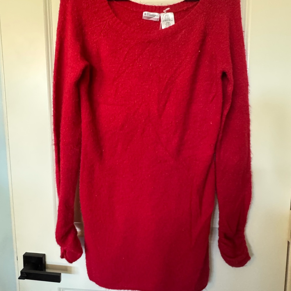 No Boundaries Red Casual Long Sleeve Sweater Dress